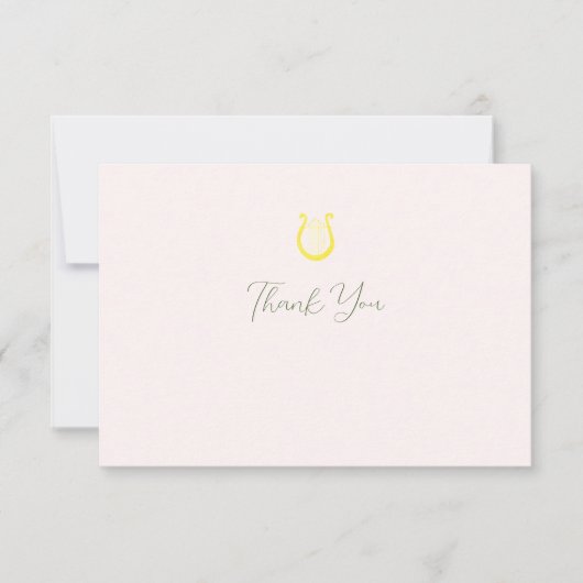 水の色ハープのソロリティのノートカード サンキューカード (正面)