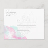 水の色バタフライクランベリーミントSavetheDate 案内ポストカード (裏面)