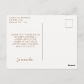 水の色バタフライボーホベイビーシャワーありがとう ポストカード (裏面)