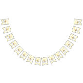 水の色バナナケーキ誕生日パーティー バンティングフラッグ (全)