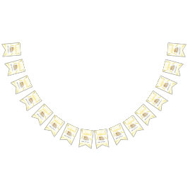 水の色バナナケーキ誕生日パーティー バンティングフラッグ