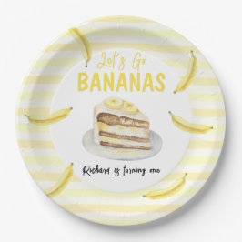 水の色バナナケーキ誕生日パーティー ペーパープレート