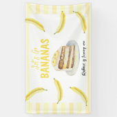 水の色バナナケーキ誕生日パーティー 横断幕 (縦)