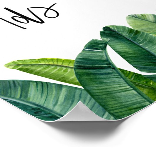 水の色バナナ葉の花とギフト ポスター (角)