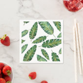 水の色バナナ離れの熱帯夏のパターン スタンダードカクテルナプキン (インサイチュ)