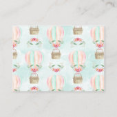 水の色バナーのフラグ赤ちゃんシャワー本の要求 エンクロージャーカード (裏面)