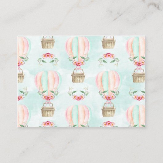 水の色バナーのフラグ赤ちゃんシャワー本の要求 エンクロージャーカード (裏面)