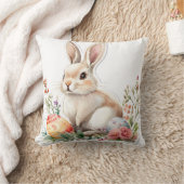 水の色バニーとフローラとイースターエッグ クッション (ブランケット)