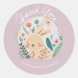 水の色バニーイースター誕生日かわいいサンキュー ラウンドシール