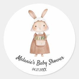水の色バニーベジバスケットガーデンベビーシャワー ラウンドシール