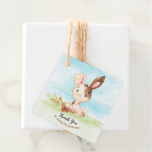 水の色バニーベビーシャワーファームありがとう フェイバータグ (インサイチュ)