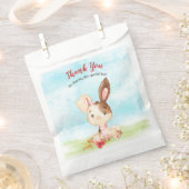 水の色バニーベビーシャワーファームありがとう フェイバーバッグ (クリップ留めされた状態)