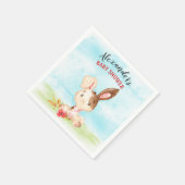水の色バニーベビーシャワーファーム スタンダードカクテルナプキン (角)