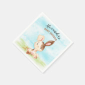 水の色バニーベビーシャワーファーム スタンダードカクテルナプキン (角)