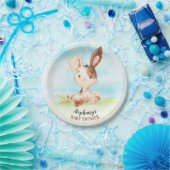 水の色バニーベビーシャワーファーム ペーパープレート (パーティー)