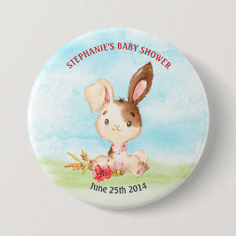 水の色バニーベビーシャワーファーム 缶バッジ