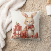 水の色バニーホリデーギフト クッション (ブランケット)