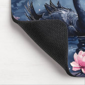 水の色バレンタインデー月の白鳥カップルフローラ マウスパッド (コーナー)