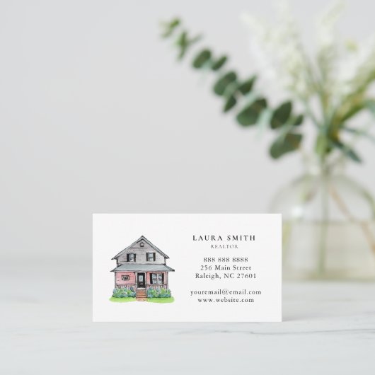 水の色バングロー実在エステートブローカーエージェント 名刺 (スタンド正面)