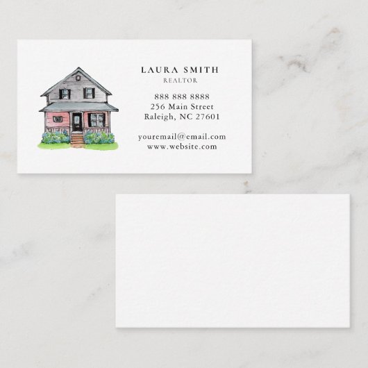 水の色バングロー実在エステートブローカーエージェント 名刺 (正面/裏面)