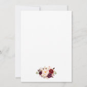 水の色バーガンディフローラグリッターベビーシャワー 招待状 (裏面)