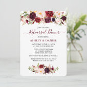 水の色バーガンディーピンクフローラリハーサルディナー 招待状 (スタンド正面)