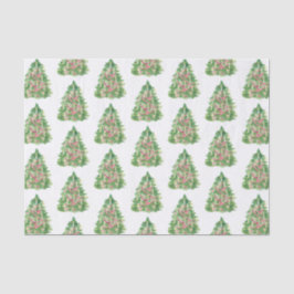 水の色バーガンディ&グリーンクリスマスツリー 薄葉紙