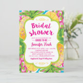 水の色パイナップルブライダルシャワー招待 招待状 (スタンド正面)