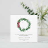 水の色パインとパインコーンのクリスマスホリデー シーズンカード (スタンド正面)