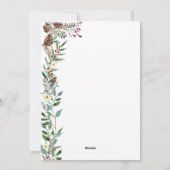 水の色パインガーランドクリスマスフォト シーズンカード (裏面)