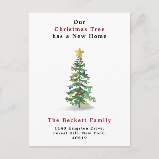 水の色パインクリスマスツリーニューホームホリデイ 案内ポストカード (正面)