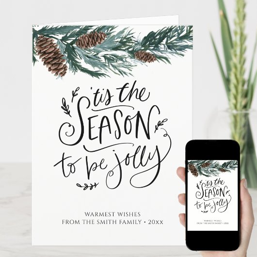 水の色パインコーンバウミニマリストグリーン シーズンカード