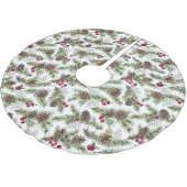 水の色パインコーン植物性素朴クリスマス ブラッシュドポリエステルツリースカート (アングル)