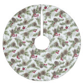 水の色パインコーン植物性素朴クリスマス ブラッシュドポリエステルツリースカート (正面)