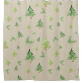 水の色パインツリークラフトブラウンホメ素朴イ シャワーカーテン (正面)