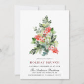 水の色パインツリークリスマスホリデーブランチ 招待状 (正面)