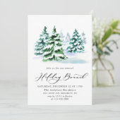 水の色パインツリークリスマスホリデーブランチ 招待状 (スタンド正面)