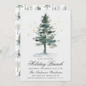 水の色パインツリークリスマスホリデーブランチ 招待状 (正面/裏面)