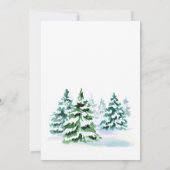 水の色パインツリーシックなクリスマスイブホリデー 招待状 (裏面)
