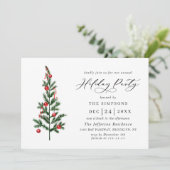 水の色パインツリーシックなクリスマスホリデーパーティー 招待状 (スタンド正面)