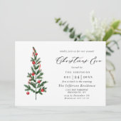 水の色パインツリーシックなホリデークリスマスイブ 招待状 (スタンド正面)