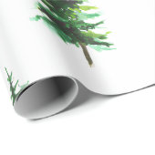 水の色パインツリーズウィンターホリデー ラッピングペーパー (ロールコーナー)