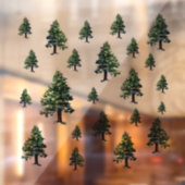 水の色パインツリーズスノーフェスティバルホリデーパターン ウィンドウサイン (シート2)