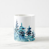 水の色パインツリーフォレストパノラマコーヒーマグ コーヒーマグカップ (中央)