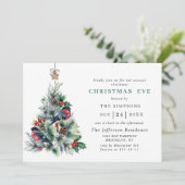 水の色パインツリーホリデークリスマスイブ 招待状 (スタンド正面)