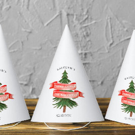 水の色パインツリーリッメリートル誕生日 パーティーハット