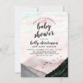 水の色パインフォレスト&山ベビーシャワー 招待状 (正面)