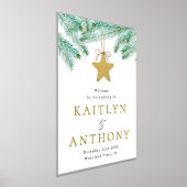 水の色パインブッシュウィンターウェディングウェルカム 箔ポスター (レイダウン)