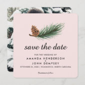 水の色パインブランチ冬の日付を保存 セーブザデート (正面/裏面)