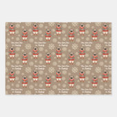 水の色パグスノーフレークカスタムクリスマス ラッピングペーパーシート (正面2)